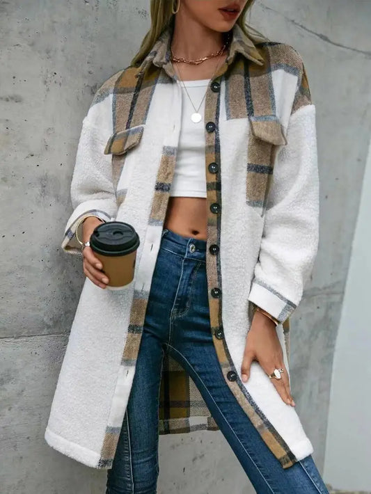 Oversized Plaid Cream and Brown Shacket