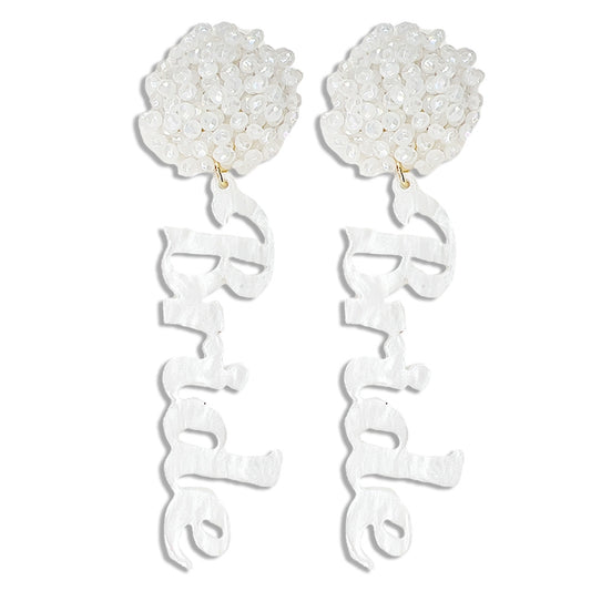 Acrylic BRIDE Earrings