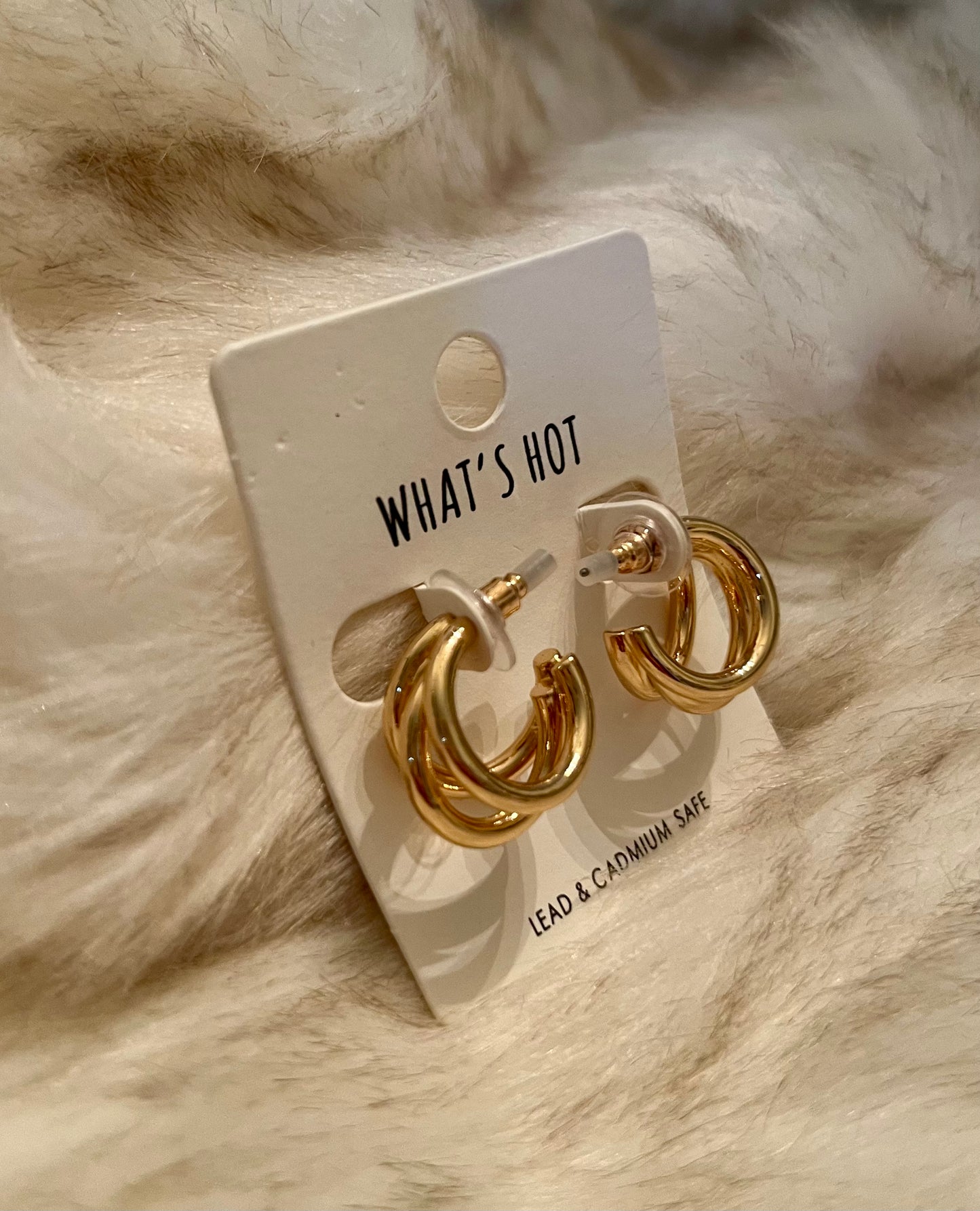 Gold 3 Hoop Earrings