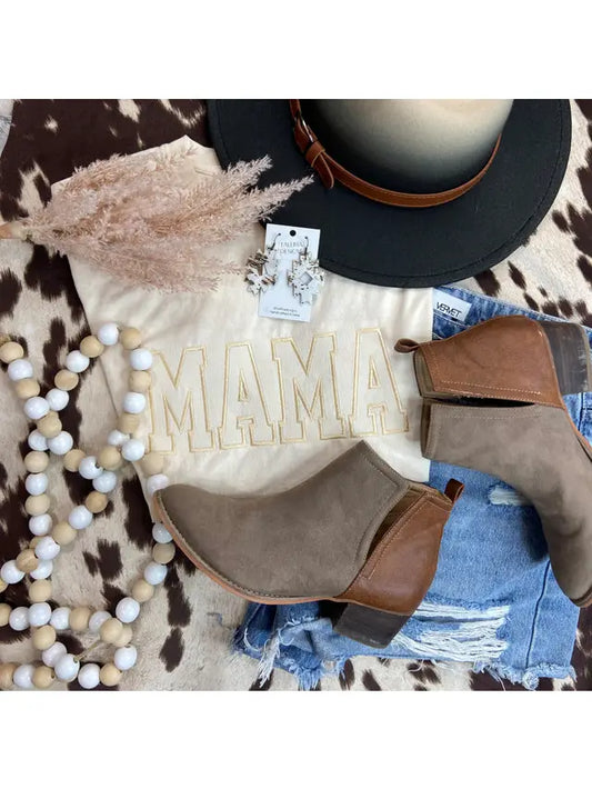 Ivory MAMA Embroidered T-Shirt