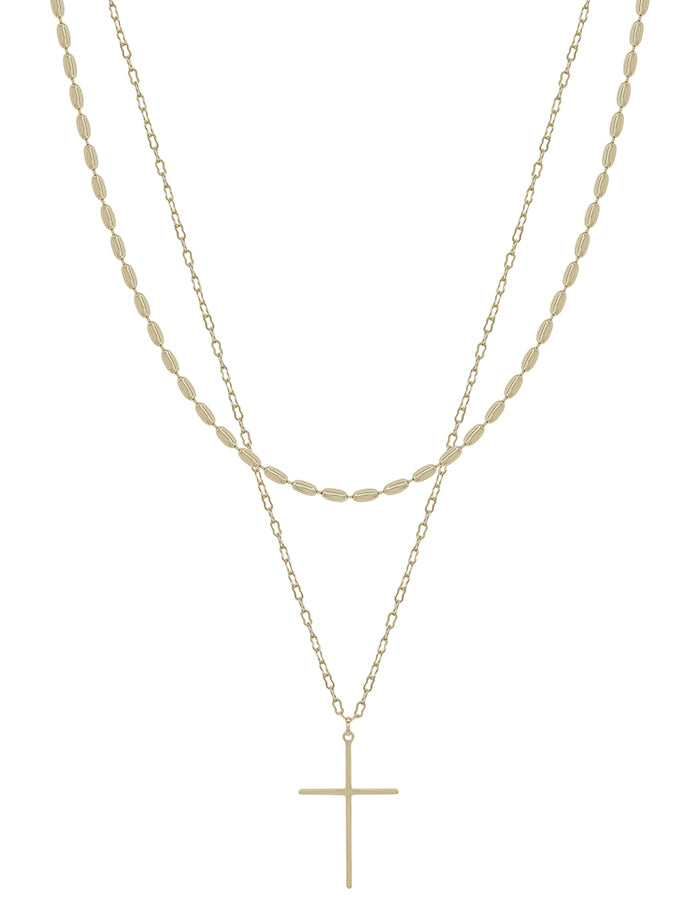 Gold Layered Cross Necklace